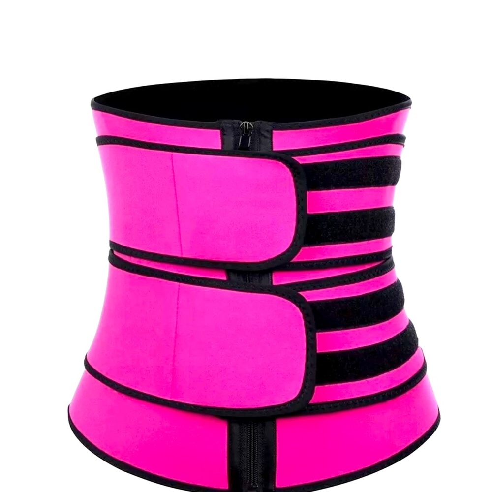 Pink and black waist trainer.